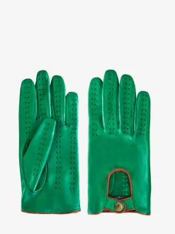Clearance PAUL MARIUS Gants Pilote Femme - Vert / Naturel