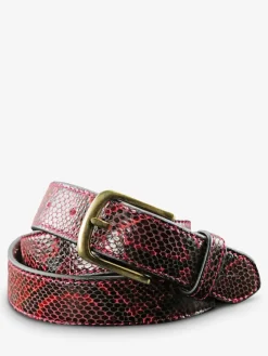 Best PAUL MARIUS LaCeinture à Boucle Python - Rouge Grenat