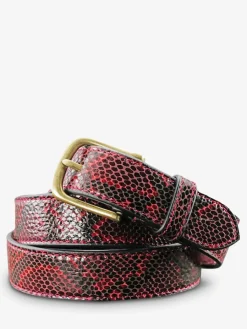 Best PAUL MARIUS LaCeinture à Boucle Python - Rouge Grenat