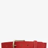 Clearance PAUL MARIUS LaCeinture Magnifique Nubuck - 35mm - Rouge Carmin