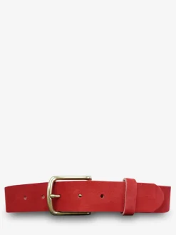 Clearance PAUL MARIUS LaCeinture Magnifique Nubuck - 35mm - Rouge Carmin