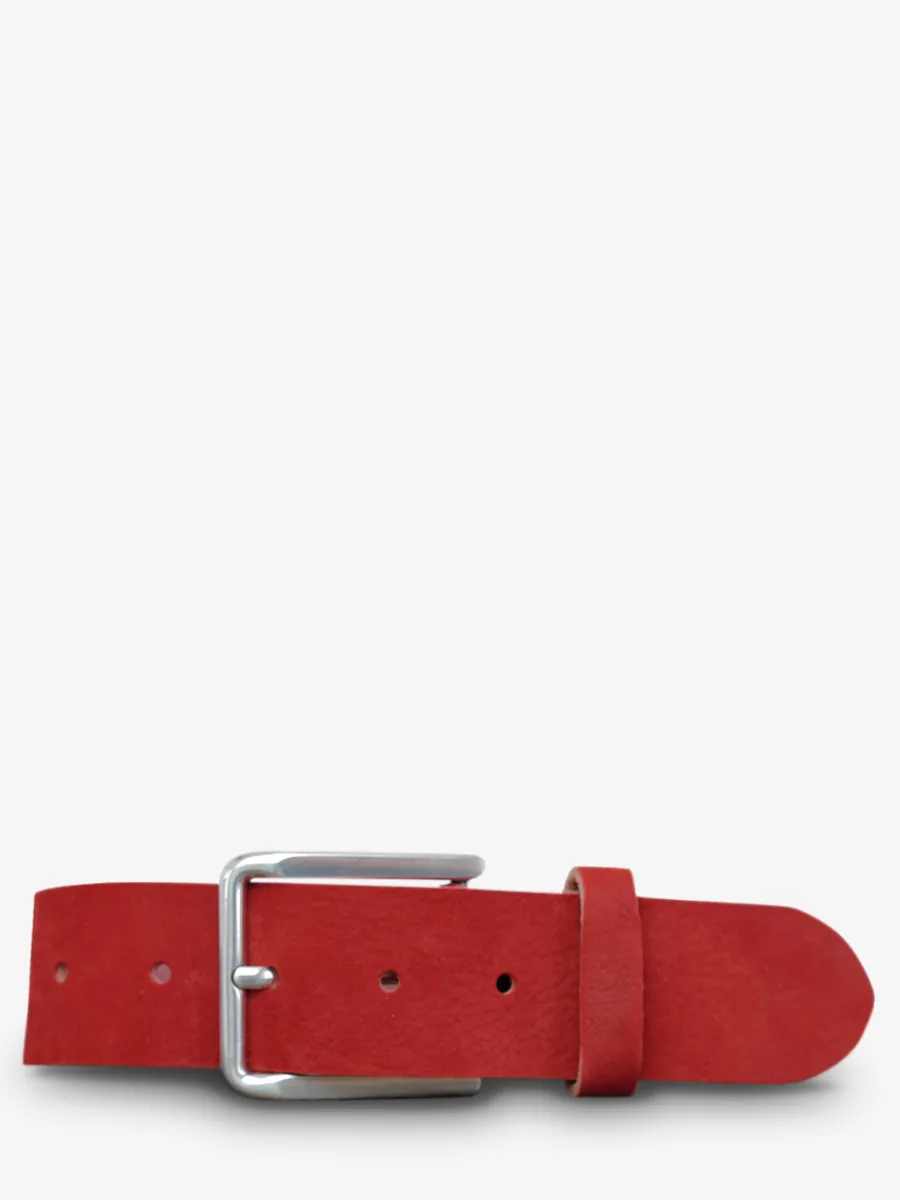 Hot PAUL MARIUS LaCeinture Magnifique Nubuck - 40mm - Rouge Carmin