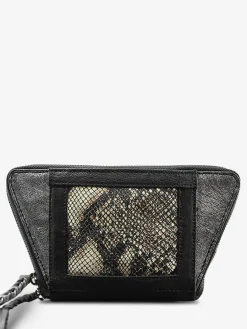 Sale PAUL MARIUS LePortefeuille Emma Python - Argenté / Noir