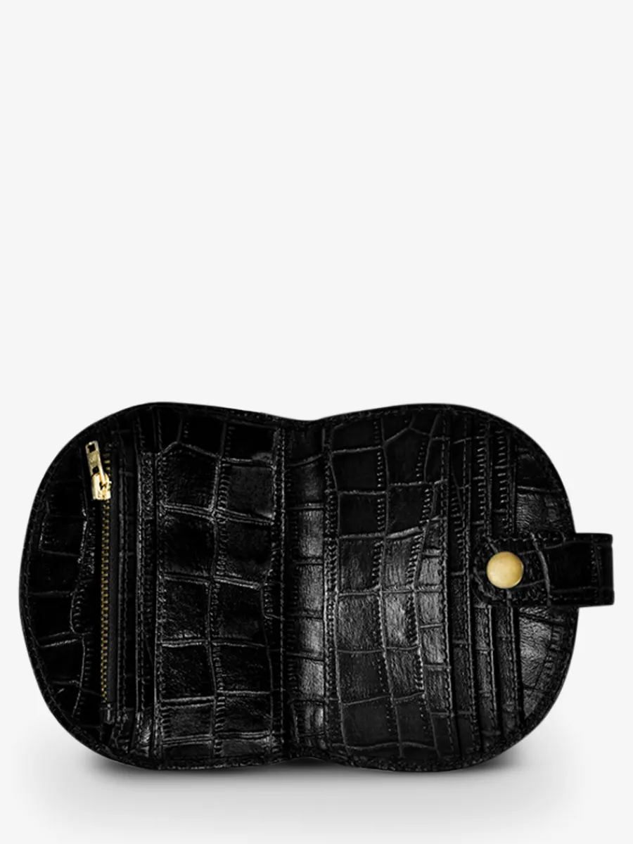Online PAUL MARIUS LePortefeuille Manon N°2 Alligator - Noir De Jais