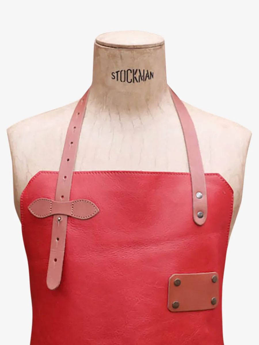 Online PAUL MARIUS LeTablier En Cuir - Rouge Carmin