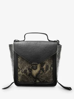 New PAUL MARIUS Mistinguette Python - Argenté / Noir