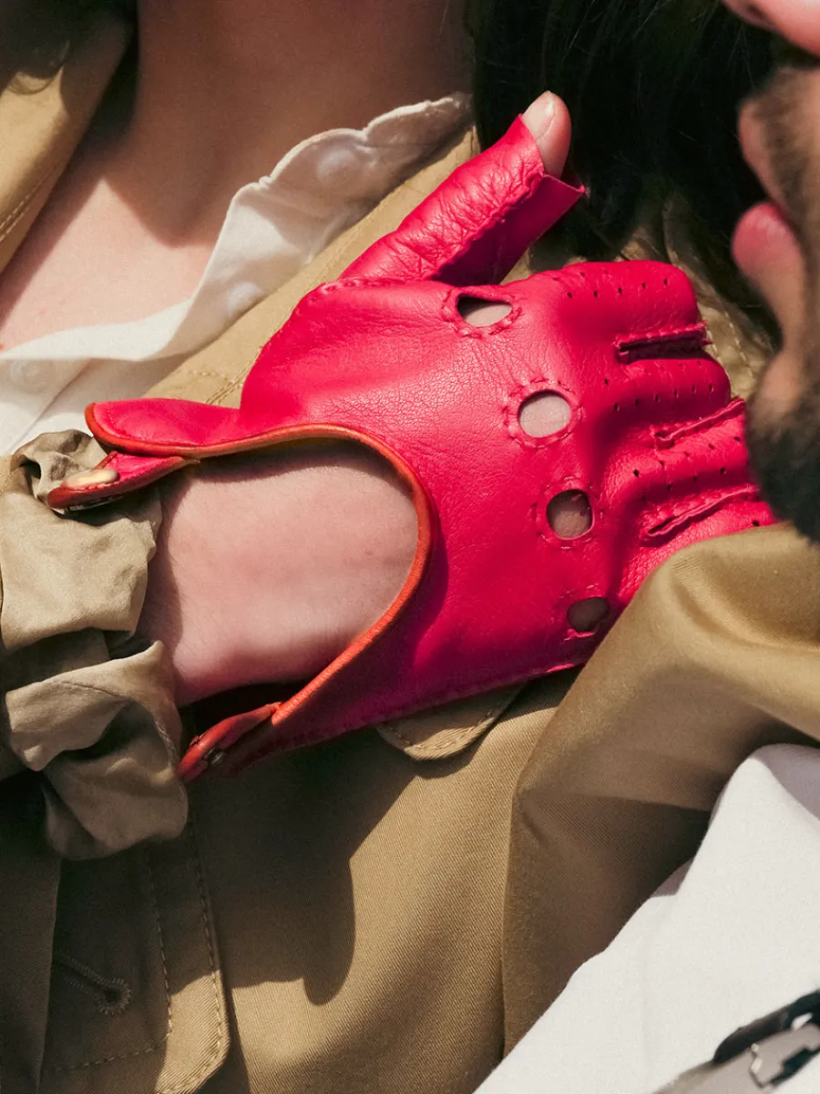 Best PAUL MARIUS Mitaine Pilote Femme - Fuchsia / Naturel